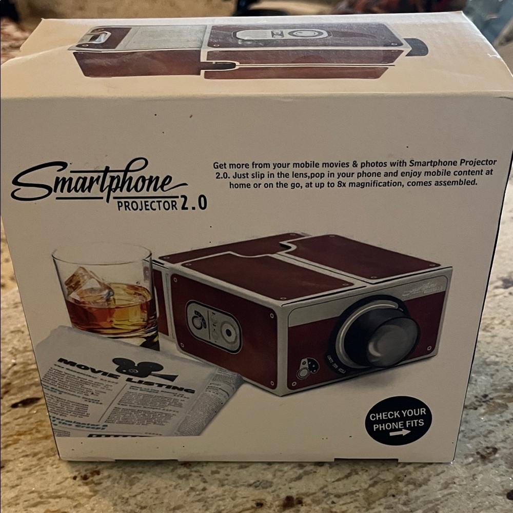 Smartphone Projector 2.0 with Brown and Black Design
